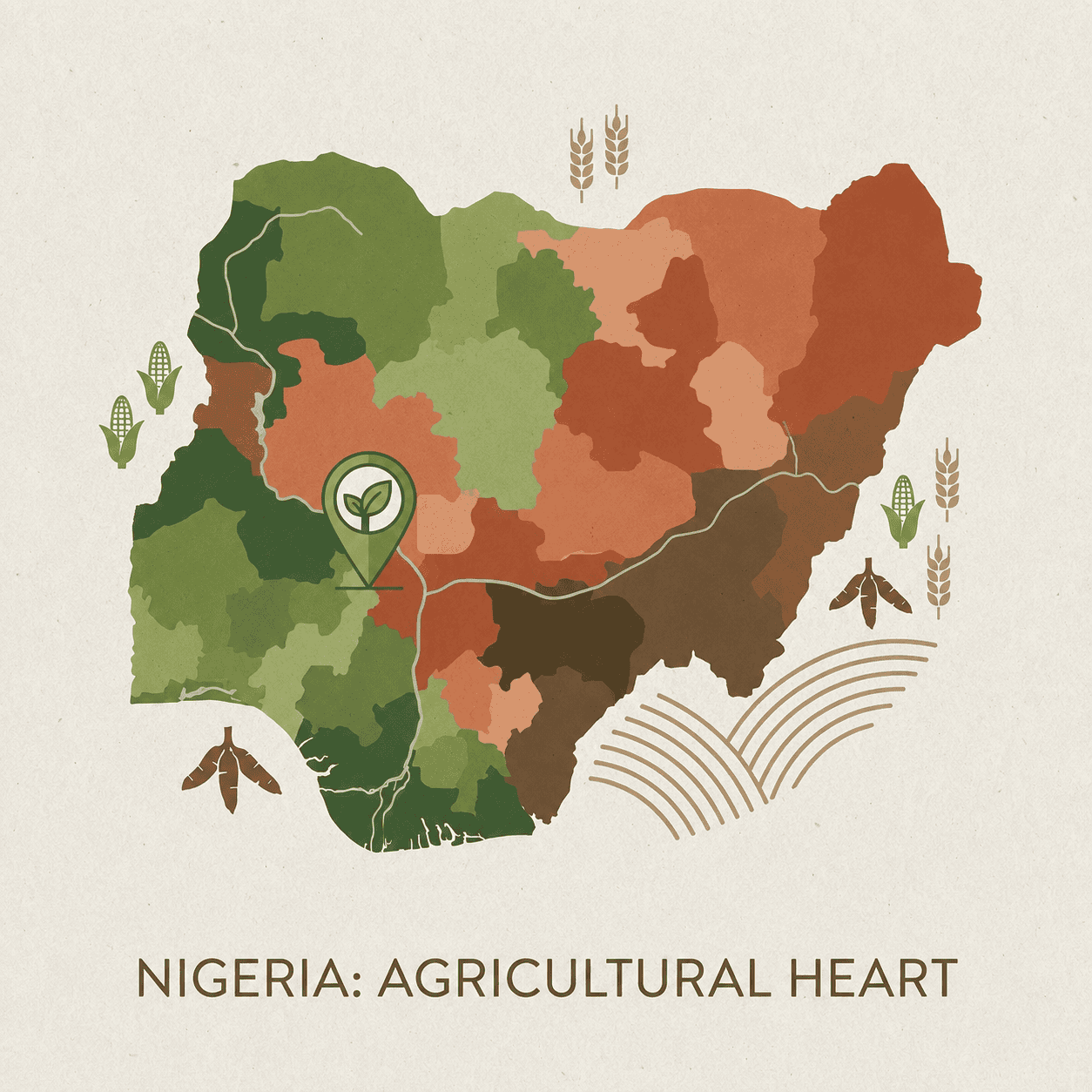 Agricultural Heart Map Of Nigeria